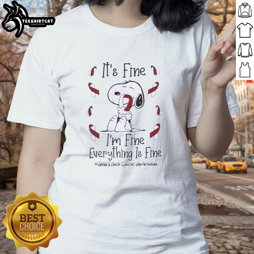 funny-snoopy-its-fine-im-fine-everything-is-fine-head-and-neck-cancer-awareness-ladies-tee Funny Snoopy 'It's Fine I'm Fine Everything is Fine' tee for head and neck cancer awareness, perfect for ladies.