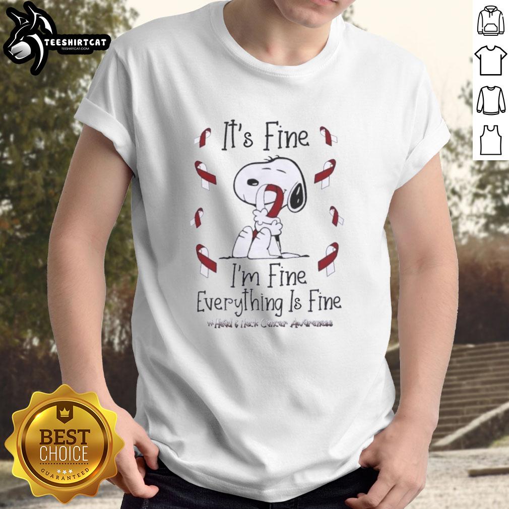 funny-snoopy-its-fine-im-fine-everything-is-fine-head-and-neck-cancer-awareness-t-shirt-1 Funny Snoopy 'It's Fine I'm Fine Everything Is Fine' T-Shirt design for Head and Neck Cancer Awareness.