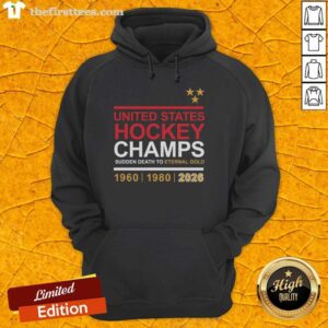 Top United States Hockey Champs Sudden Death to Eternal Gold 2026 Hoodie, showcasing team pride and championship spirit.