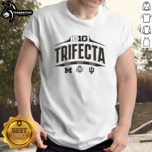 Nice Indiana Hoosiers Michigan Wolverines Big Trifecta 2023-2025 T-Shirt