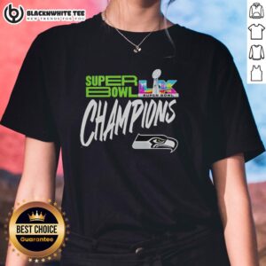 Good Seattle Seahawks Super Bowl LX Champions 2026 logo styled ladies tee, perfect for fans celebrating the win.