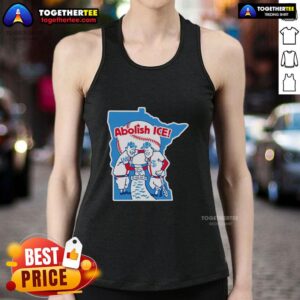 Top Abolish ICE Twins Tank Top featuring a bold graphic design promoting immigration reform and social justice.