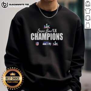 Good Seattle Seahawks Super Bowl LX Champions 2026 NFL logo sweatshirt featuring vibrant team colors and bold design.