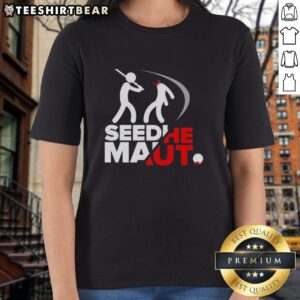 Premium Stick Figure Beheading Seedhe Maut logo on a stylish ladies tee, perfect for music fans and casual wear.
