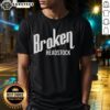 Good Broken Headstock T-Shirt featuring a unique guitar design, perfect for music lovers and guitar enthusiasts.