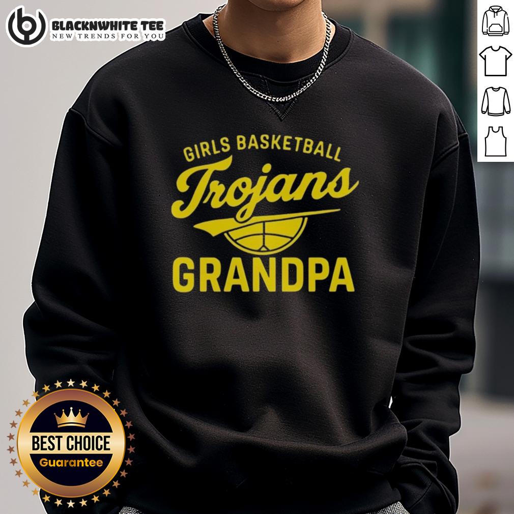 Good Girls Basketball Trojans Grandpa Sweatshirt Good Girls Basketball Trojans sweatshirt worn by grandpa, showcasing team pride and cozy style in a vibrant design.