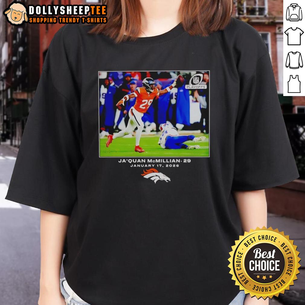 Good Ja'Quan Mcmillian Denver Broncos Football 2026 Nfl Ladies Tee Good Jaquan McMillian Denver Broncos Football 2026 NFL Ladies Tee showcasing team colors and stylish design for fans.