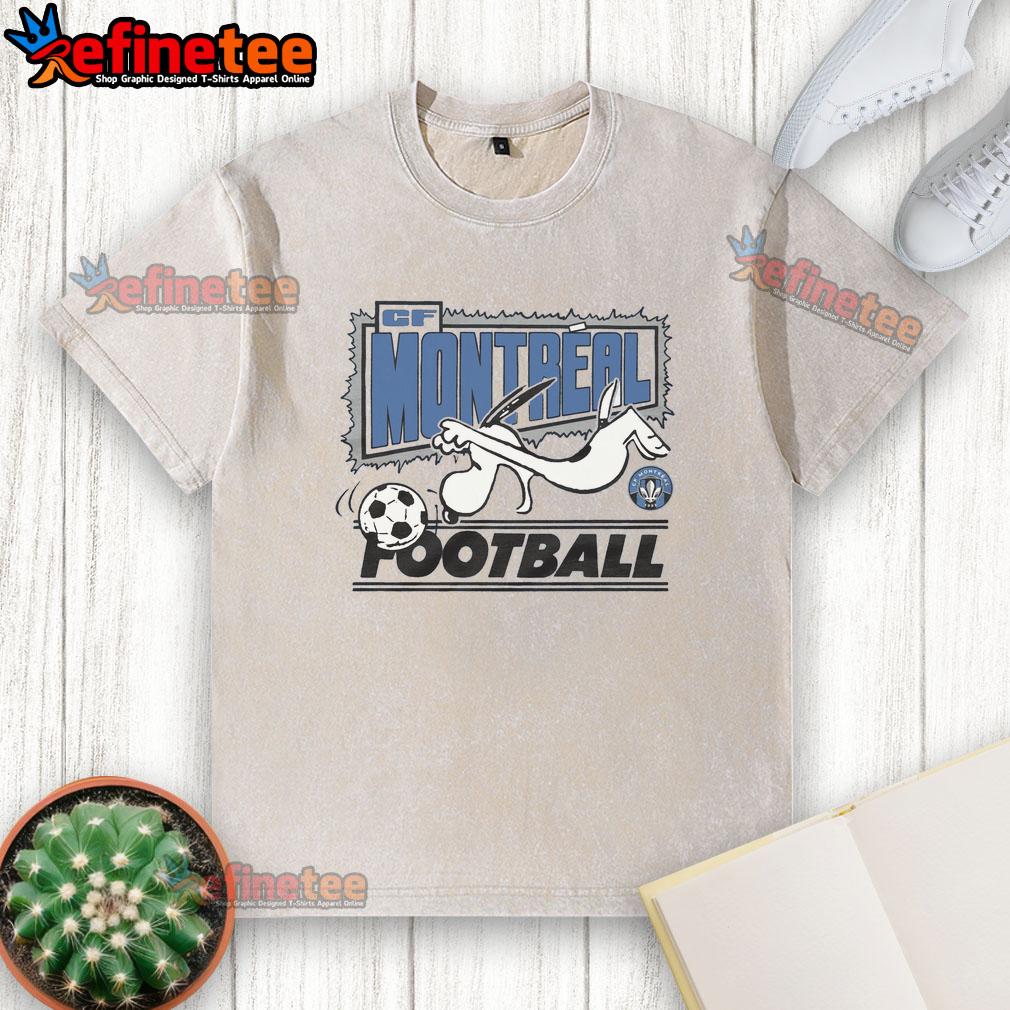 good-peanuts-snoopy-x-cf-montreal-washed-t-shirt Alt Text: Good Peanuts Snoopy x CF Montreal washed t-shirt featuring classic Snoopy graphic and stylish design.