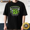 Alt Text: 2025 Seattle Seahawks NFC Champions T-Shirt featuring four stars, perfect for fans supporting the team.