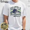 Retro Seattle Seahawks Super Bowl LX helmet T-shirt, established 1976, perfect for fans celebrating team history.