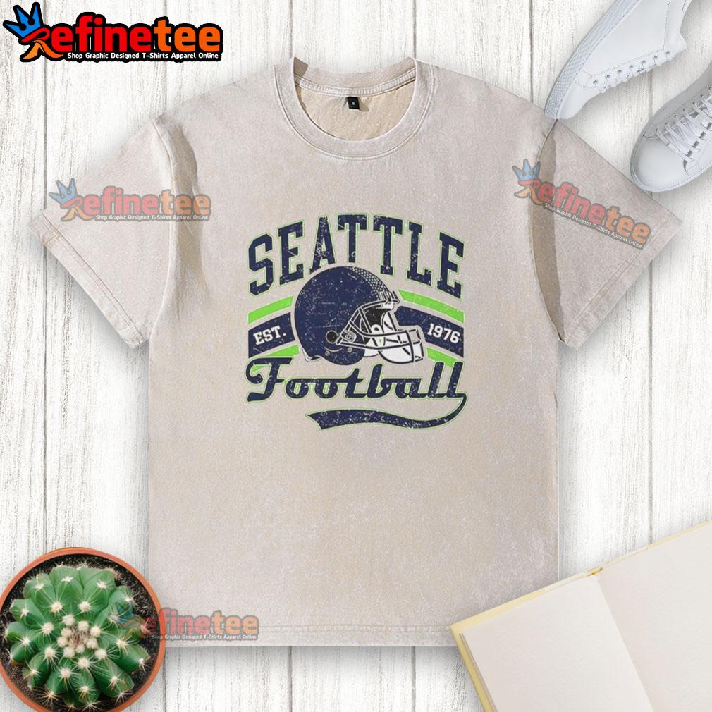 good-seattle-seahawks-super-bowl-lx-helmet-est-1976-retro-washed-t-shirt Alt Text: Retro washed t-shirt featuring Good Seattle Seahawks Super Bowl LX helmet design, established 1976.