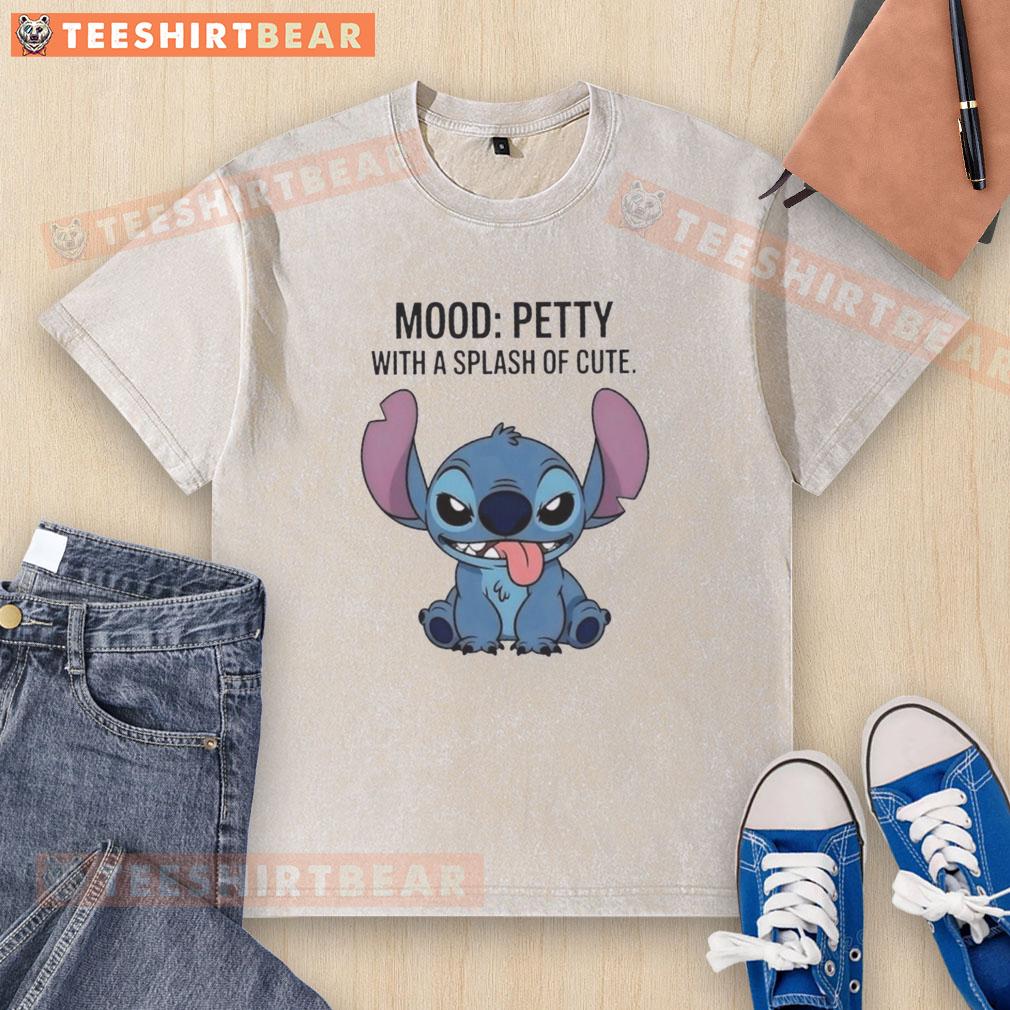good-stitch-mood-petty-with-a-slash-of-cute-washed-t-shirt Good Stitch Mood Petty washed t-shirt with a cute graphic design, perfect for casual outfits and trendy style.