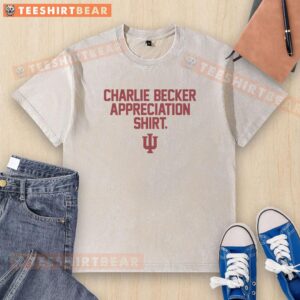 Charlie Becker appreciation washed t-shirt featuring Nice Indiana football design, perfect for fans and collectors.