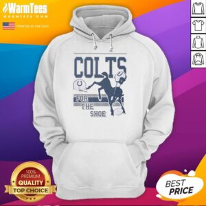 Funny Indianapolis Colts For The Shoe Spirit Script Hoodie design featuring vibrant colors and team logo.