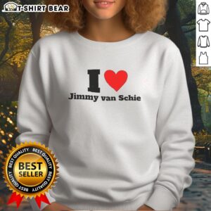 Alt Text: Premium I Love Jimmy Van Schie sweatshirt featuring a stylish design, perfect for fans and casual wear.