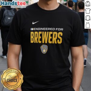 Nice Engineered Milwaukee Brewers MLB logo t-shirt featuring a stylish design for fans of the baseball team.