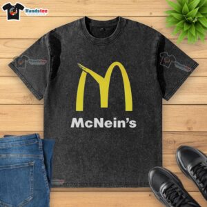Original McNeins x McDonald's logo parody washed t-shirt featuring a unique design and vibrant colors for casual wear.