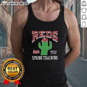 Top Cincinnati Reds Cactus League tank top featuring vibrant team colors and logo, perfect for baseball fans.