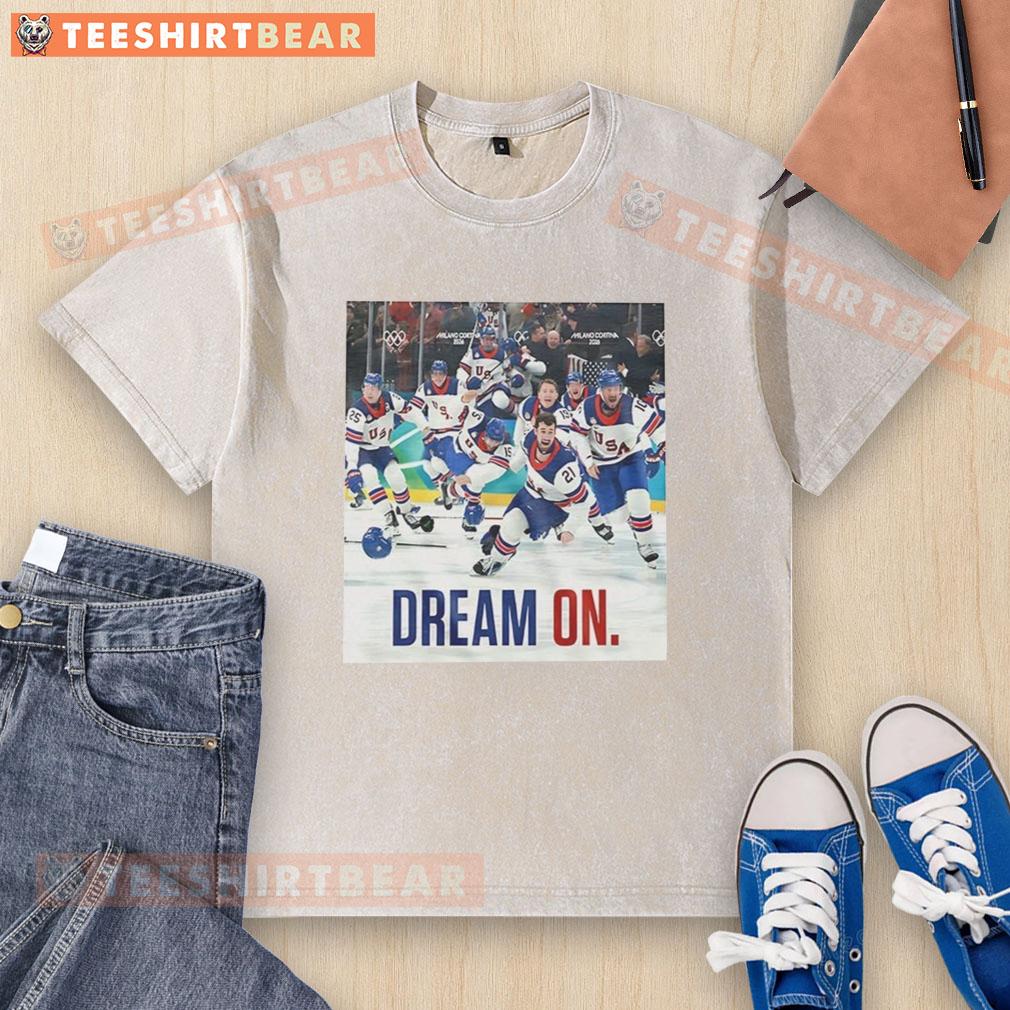 hot-dream-on-team-usa-mens-ice-hockey-2026-winter-olympic-champions-moment-washed-t-shirt Men's Ice Hockey 2026 Winter Olympic Champions moment on Hot Dream On Team USA washed t-shirt.