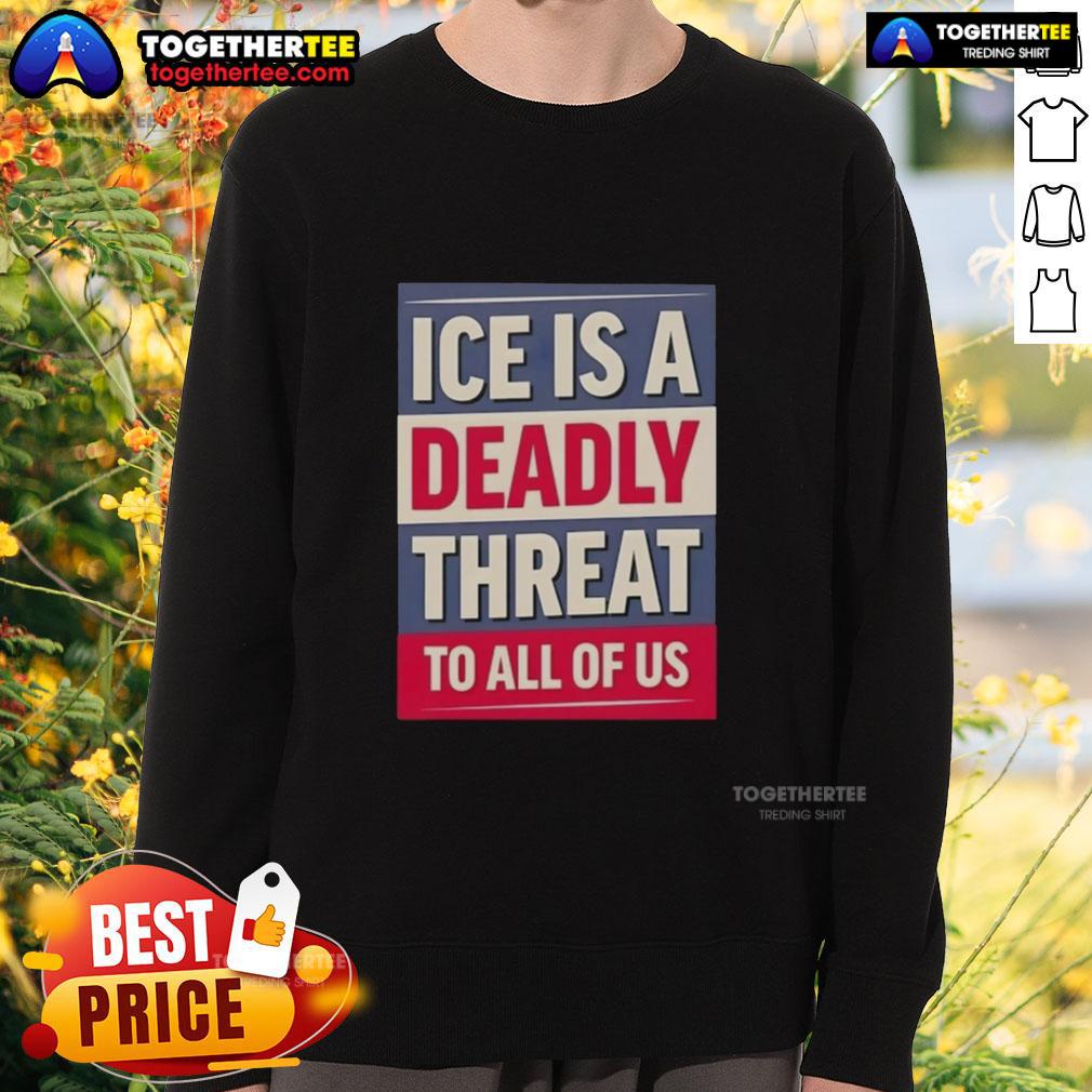 Hot Ice Is A Deadly Threat To All Of Us Sweatshirt Hot Ice Is A Deadly Threat To All Of Us sweatshirt featuring bold text design on a cozy, casual garment.
