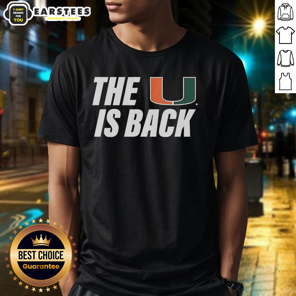 hot-miami-hurricanes-ncaa-the-u-is-back-t-shirt-1 Hot Miami Hurricanes NCAA The U Is Back T-Shirt featuring vibrant team colors and logo, perfect for fans and supporters.