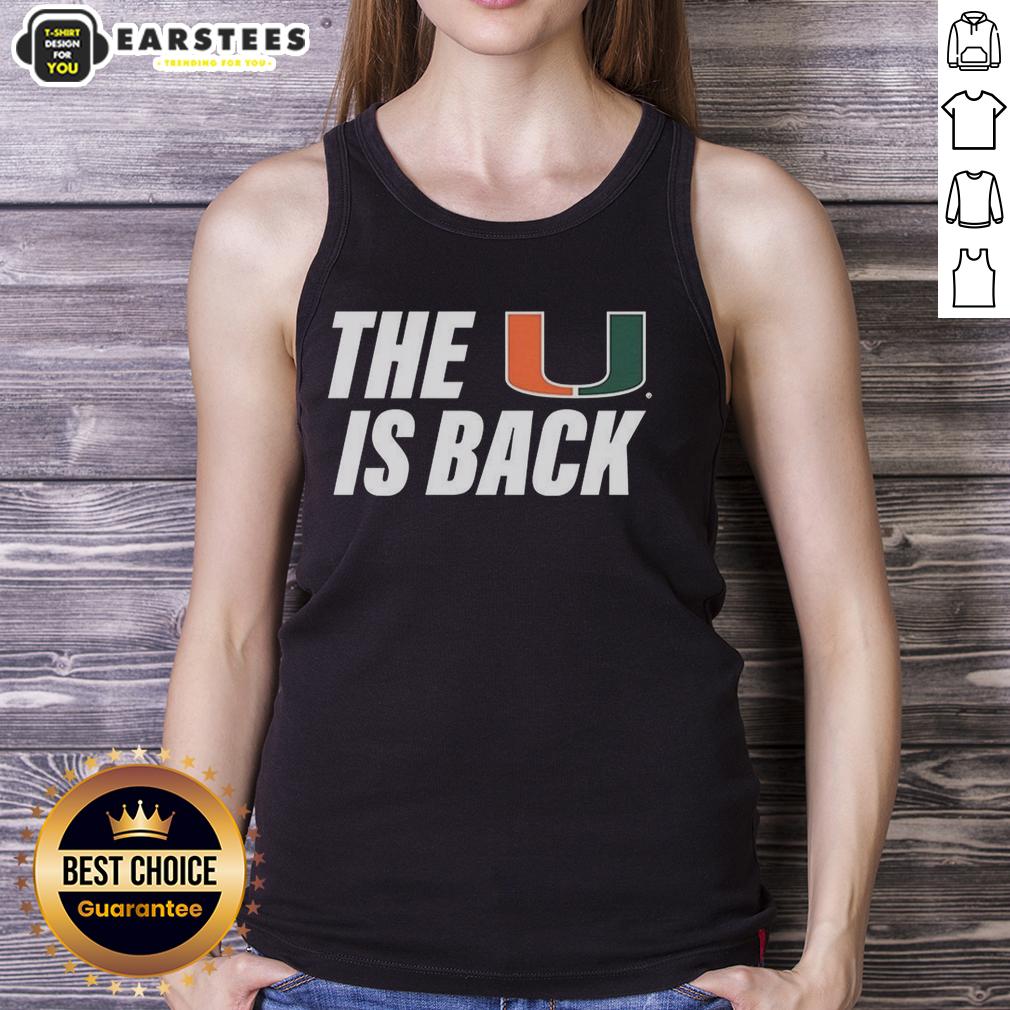 hot-miami-hurricanes-ncaa-the-u-is-back-tank-top Hot Miami Hurricanes NCAA 'The U Is Back' tank top featuring bold team colors and logo for passionate fans.