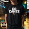 Alt Text: Hot Miami Hurricanes Go Canes T-shirt featuring vibrant team colors and logo, perfect for fans and game day.