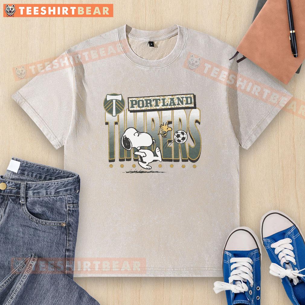 hot-peanuts-snoopy-x-portland-timbers-washed-t-shirt Hot Peanuts Snoopy X Portland Timbers washed t-shirt featuring iconic Snoopy design and vibrant team colors.