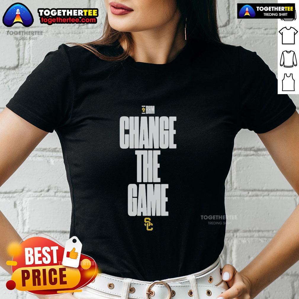 Hot Usc Bhm Change The Game Logo Ladies Tee