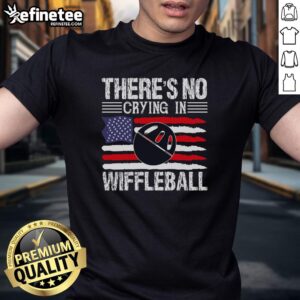 Funny 'There's No Crying In Wiffleball' Player T-Shirt featuring a humorous design for wiffleball enthusiasts.