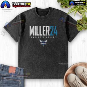 Top Brandon Miller 24 Charlotte Hornets Elite Washed T-Shirt showcasing vibrant team colors and stylish design.