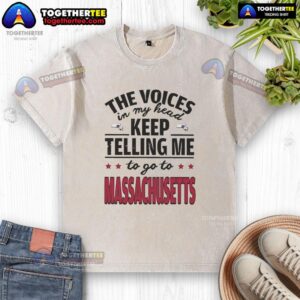 Alt Text: Hot The Voices In My Head T-Shirt featuring a fun design, perfect for fans of quirky Massachusetts-themed apparel.