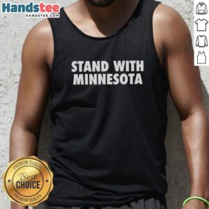 Alt Text: Official Stand With Minnesota Tank Top featuring bold print, ideal for showing support and style this summer.