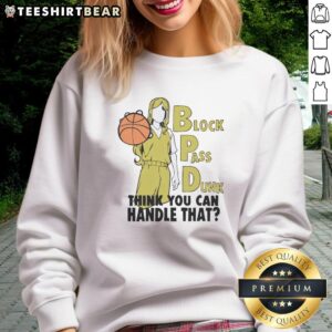 Alt Text: Awesome Block Pass Dunk sweatshirt featuring bold graphics, perfect for basketball lovers and streetwear enthusiasts.