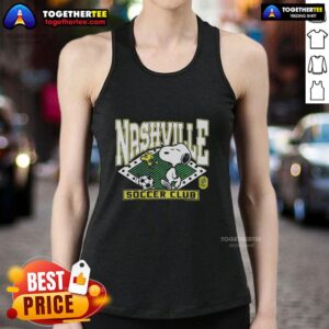Awesome Peanuts Snoopy X Nashville SC tank top featuring colorful graphic design and comfortable fit for fans.
