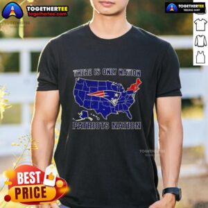 Original 'There Is Only Nation' New England Patriots Nation T-Shirt featuring team colors and logo, perfect for fans.