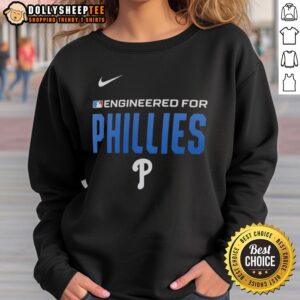 Alt Text: Official Engineered for Philadelphia Phillies MLB Sweatshirt featuring team logo and comfortable design.