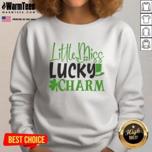 Alt Text: Pretty Little Miss Lucky Charm Sweatshirt in vibrant colors, perfect for casual chic outfits and lucky charm enthusiasts.