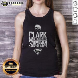 Awesome Clark in the Streets Superman in the Sheets tank top featuring a vibrant graphic design and stylish fit.