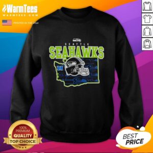 Premium Seattle Seahawks Evergreen State Gameday Helmet And Map T-Shirt - Image 5