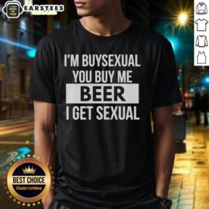 Funny I'M Buysexual You Buy Me Beer I Get Sexual T-Shirt design featuring humorous text and playful graphics. Ideal for beer lovers!