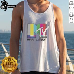 Official MTV Music Television static classic logo tank top featuring vibrant colors and iconic design.