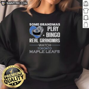 Premium sweatshirt for grandmas playing bingo and cheering for Toronto Maple Leafs, showcasing team spirit and comfort.