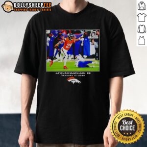Good Ja'Quan McMillian Denver Broncos Football 2026 NFL T-Shirt showcasing vibrant team colors and player graphics.