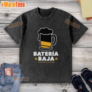 Alt Text: Nice Bateria Baja Acerquese A La Barra washed t-shirt in casual style, perfect for relaxed outfits and summer wear.