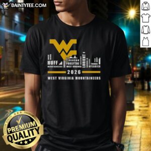 Good 2026 West Virginia Mountaineers T-Shirt featuring city skyline design with all names, perfect for fans.