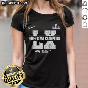 Awesome Seattle Seahawks Super Bowl LX Champions Sacrifice Logo Ladies Tee featuring vibrant team colors and design.