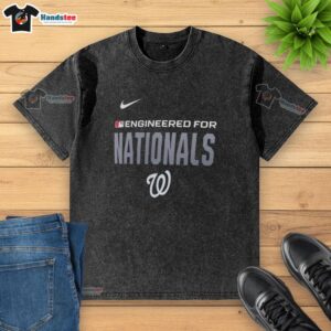 Nice Engineered for Washington Nationals MLB washed t-shirt in red, featuring team logo and vintage style design.