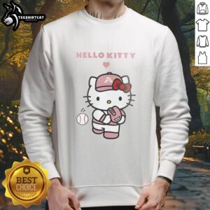 Premium Akron Basketball x Hello Kitty baseball sweatshirt featuring a colorful design and stylish fit.