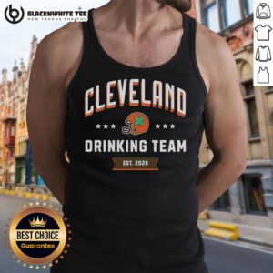 Hot Cleveland Drinking Team Est 2026 helmet tank top featuring a bold design perfect for summer outings and parties.
